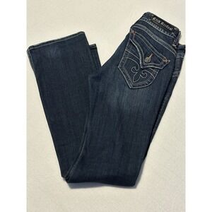 Rock Revival Gwen Boot Jeans Womens‎ 29Wx34L Embroidered Back Flap Pockets